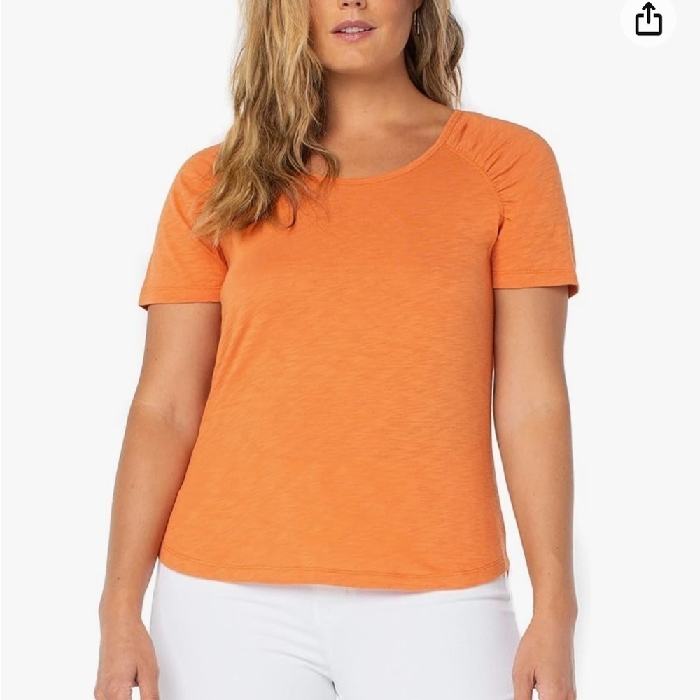 NWT Liverpool Los Angeles Orange Twist Short Sleeve Women T Shirts
